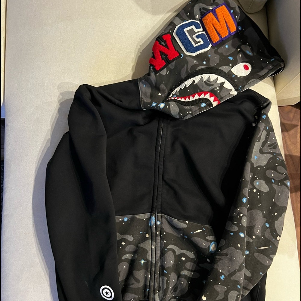 L Galaxy Glow in the Dark Bape Camo Hoodie